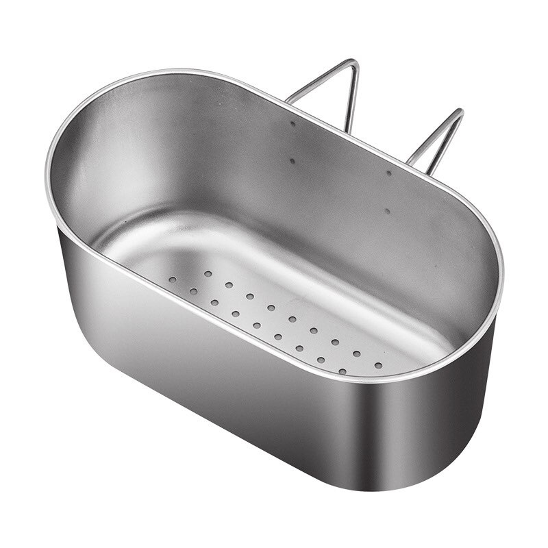 Khay Rổ Lọc Thức Ăn Thừa Gắn Treo Bồn Chậu Rửa Chén Chất Liệu Inox 304