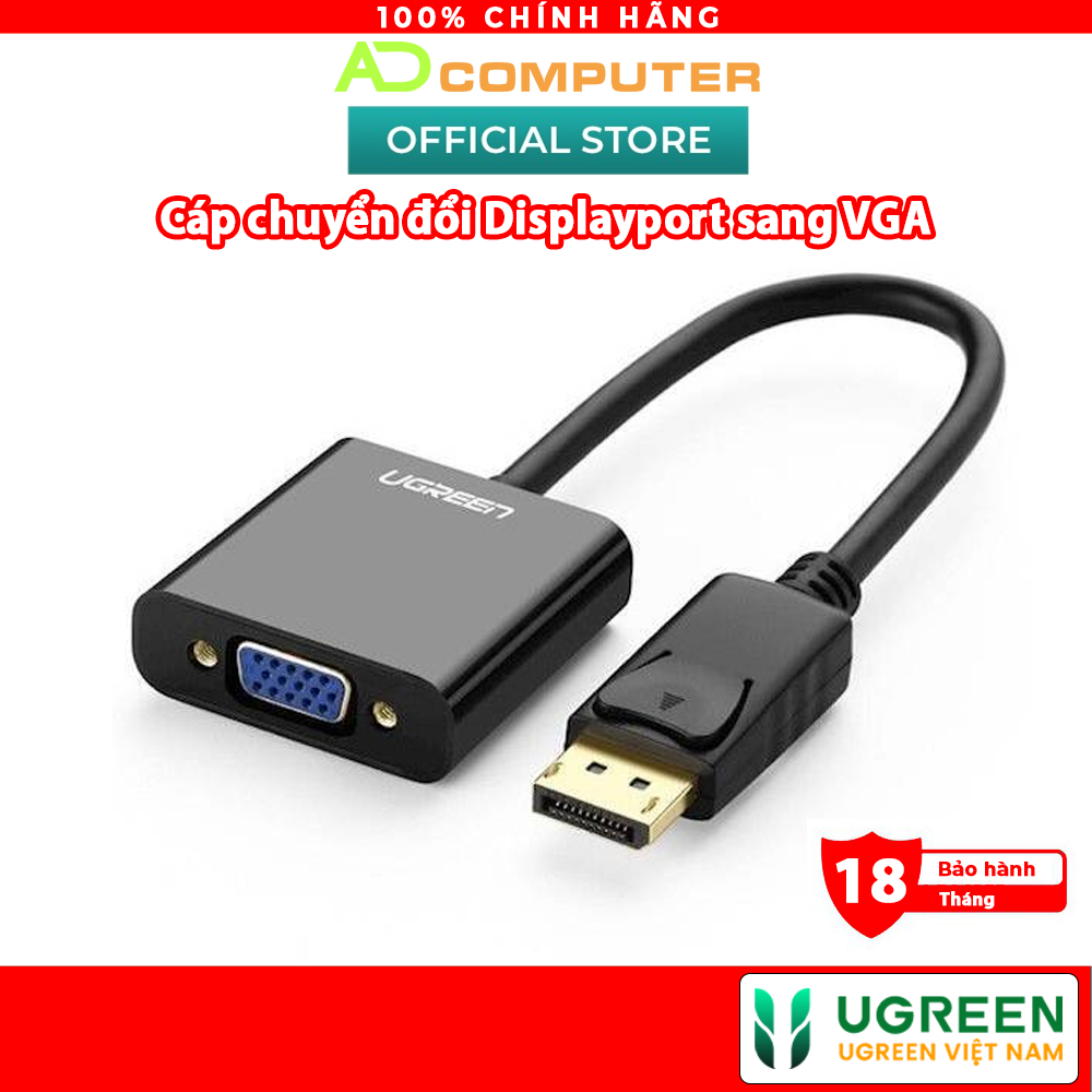 Cáp chuyển đổi Displayport sang VGA cao cấp chính hãng UGREEN DP109 20415
