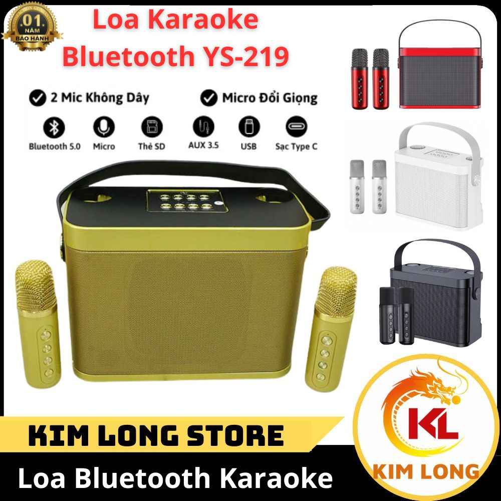 Loa karaoke YS-219, âm thanh sống động, micro hút giọng, bass cực căng, thoả sức làm ca sĩ ngay tại nhà - BH 12 tháng