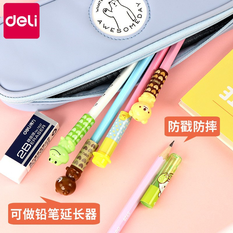 Set Nắp Bút Chì Nhựa Hình Ngộ Nghĩnh Deli
