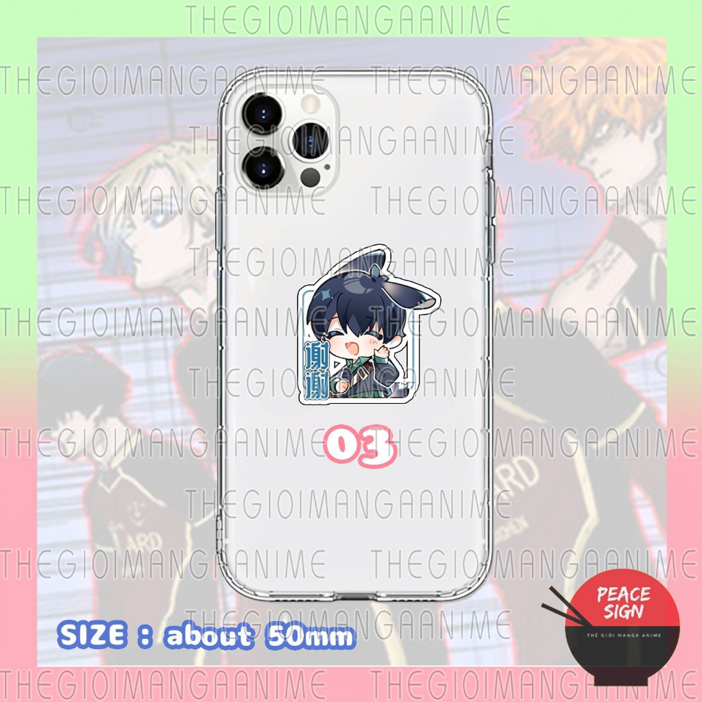 Giá đỡ điện thoại BLUE LOCK ver TAI CHỮ anime chibi tiện lợi xinh xắn phone grip griptok mica acrylic