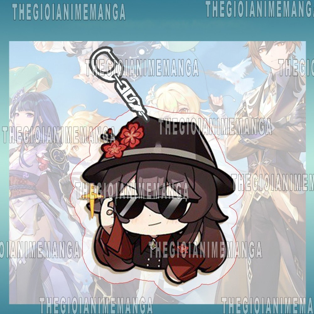 Móc khóa in hình Genshin Impact HUTAO ver CUTE game anime mica trong acrylic xinh xắn tiện lợi