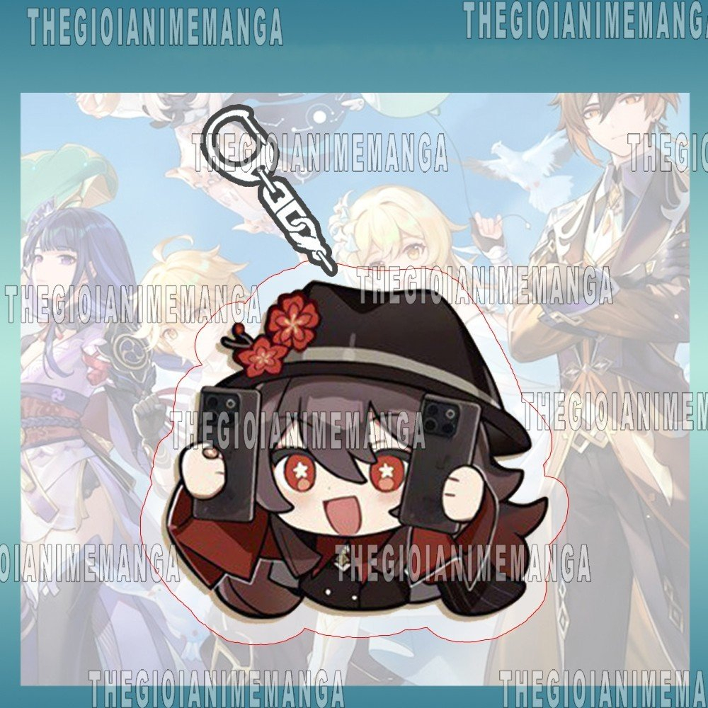 Móc khóa in hình Genshin Impact HUTAO ver CUTE game anime mica trong acrylic xinh xắn tiện lợi