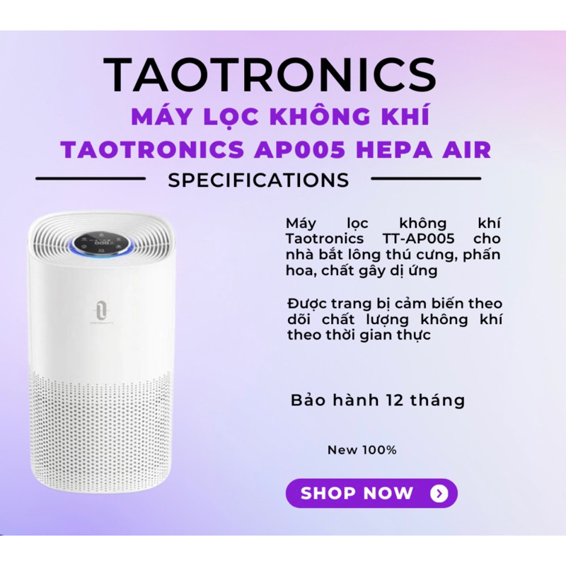 Máy lọc không khí Taotronics AP005 chính hãng