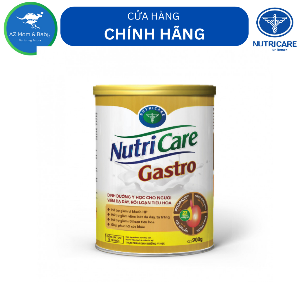 Sữa bột Nutricare Gastro dinh dưỡng y học cho người viêm dạ dày, rối loạn tiêu hoá (900g)