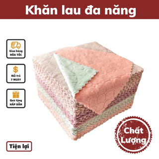 Khăn lau bếp 25cm x 25cm đa năng 2 mặt lông siêu mềm siêu thấm