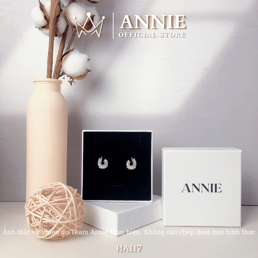 Bông tai nữ đính đá cao cấp phong cách hiện đại sang trọng ANNIE 001