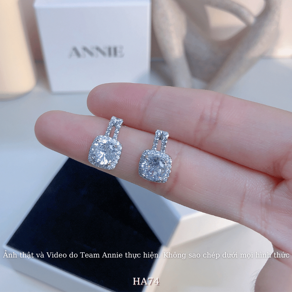 Bông tai nữ đính đá cao cấp phong cách hiện đại sang trọng ANNIE 001