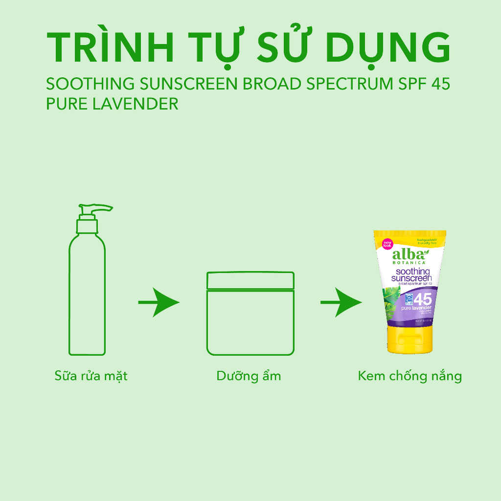 [Mua 1 Tặng 1] Kem chống nắng dưỡng ẩm oải hương cho mặt và cơ thể ALBA BOTANICA SOOTHING SUNSCREEN SPF 45 113g