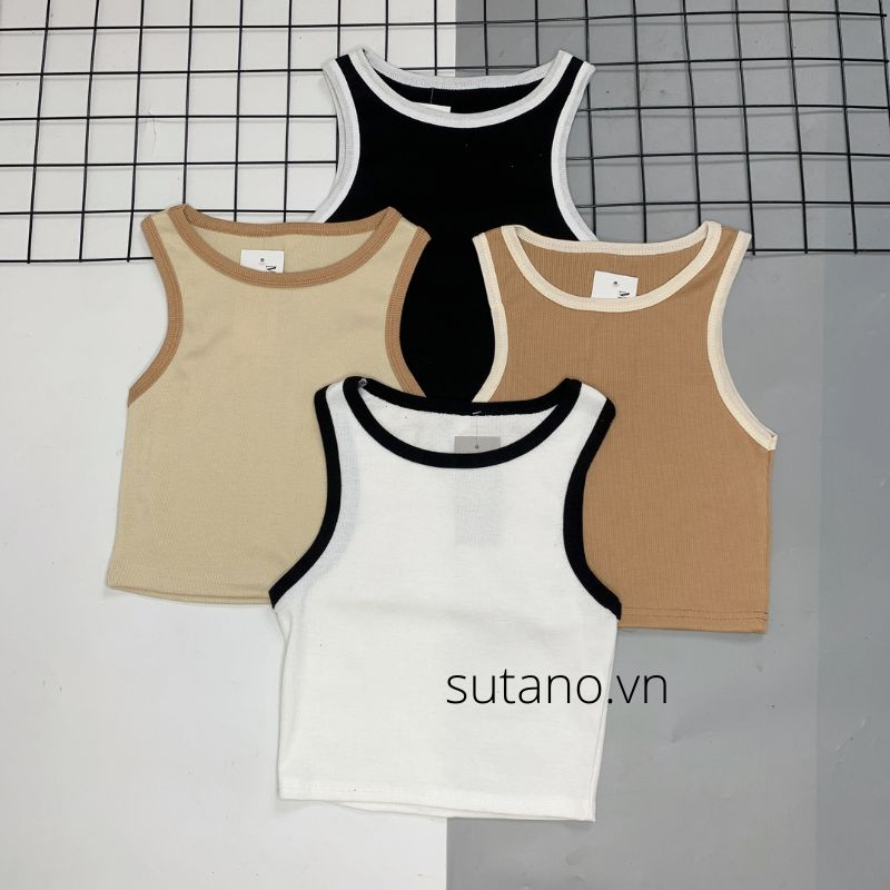 áo 3 lỗ nữ sát nách, áo croptop trẻ trung cá tính chất bozip tăm co giãn ôm boby A130 SUTANO | BigBuy360 - bigbuy360.vn