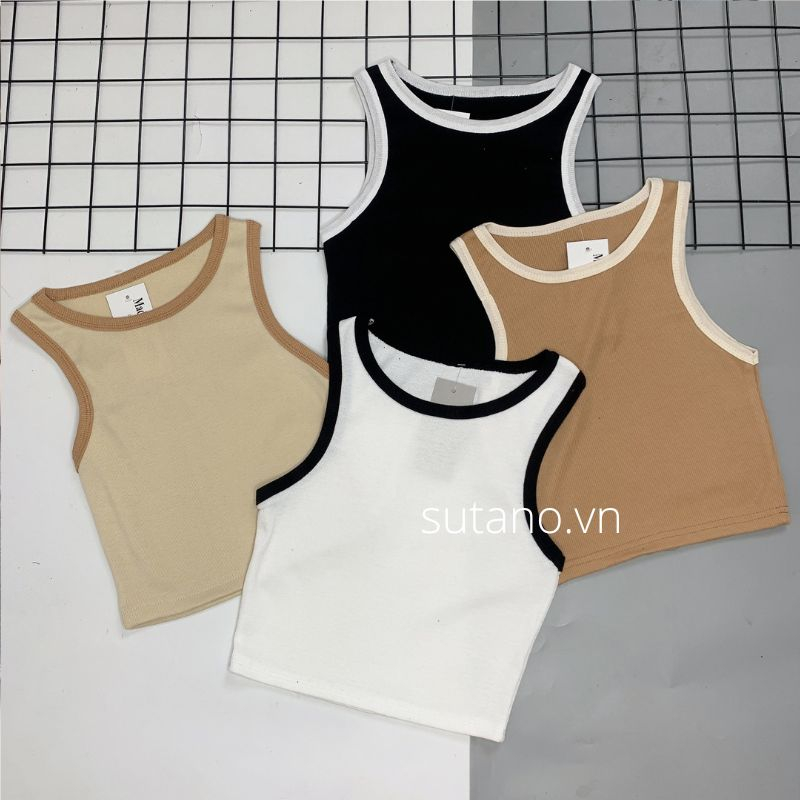 áo 3 lỗ nữ sát nách, áo croptop trẻ trung cá tính chất bozip tăm co giãn ôm boby A130 SUTANO | BigBuy360 - bigbuy360.vn