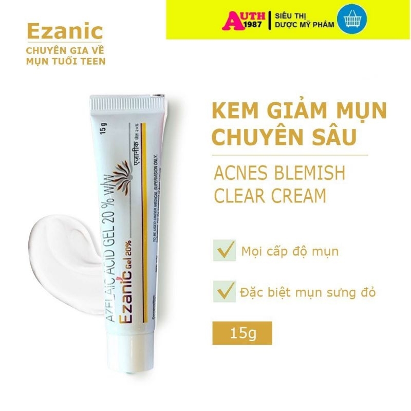 Gel Ezanic 20% Azelaic Acid Gel/Cream - Kem giúp mờ thâm, giảm mụn