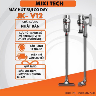 Máy hút bụi cầm tay MIKI JK-V12 hút bụi gia đình, nhà cửa, giường nệm, sofa, lực hút 20000Pa .