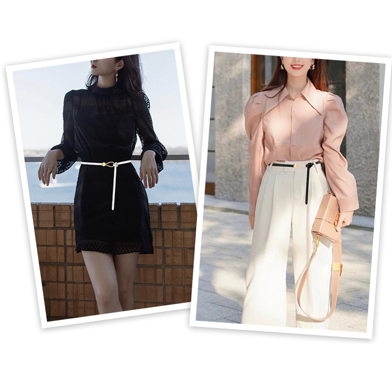 Đai váy, thắt lưng nữ bản nhỏ belt mặt giọt nước thời trang cho nữ
