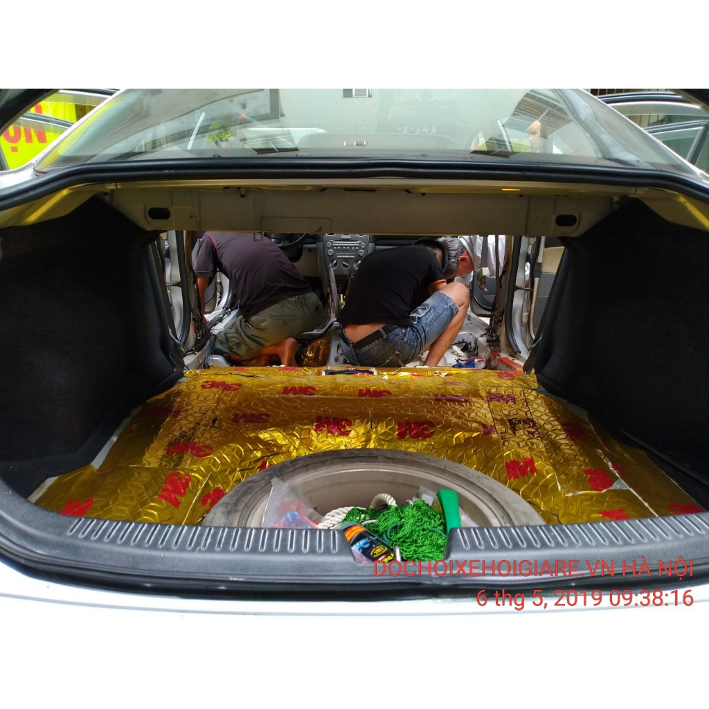 TẤM CÁCH ÂM Ô TÔ 3M VÀNG 2 LỚP. KT 800x470x3mm. Nặng 1600g. Keo Butyl nguyên chất, không mùi, chống cháy, chống nước