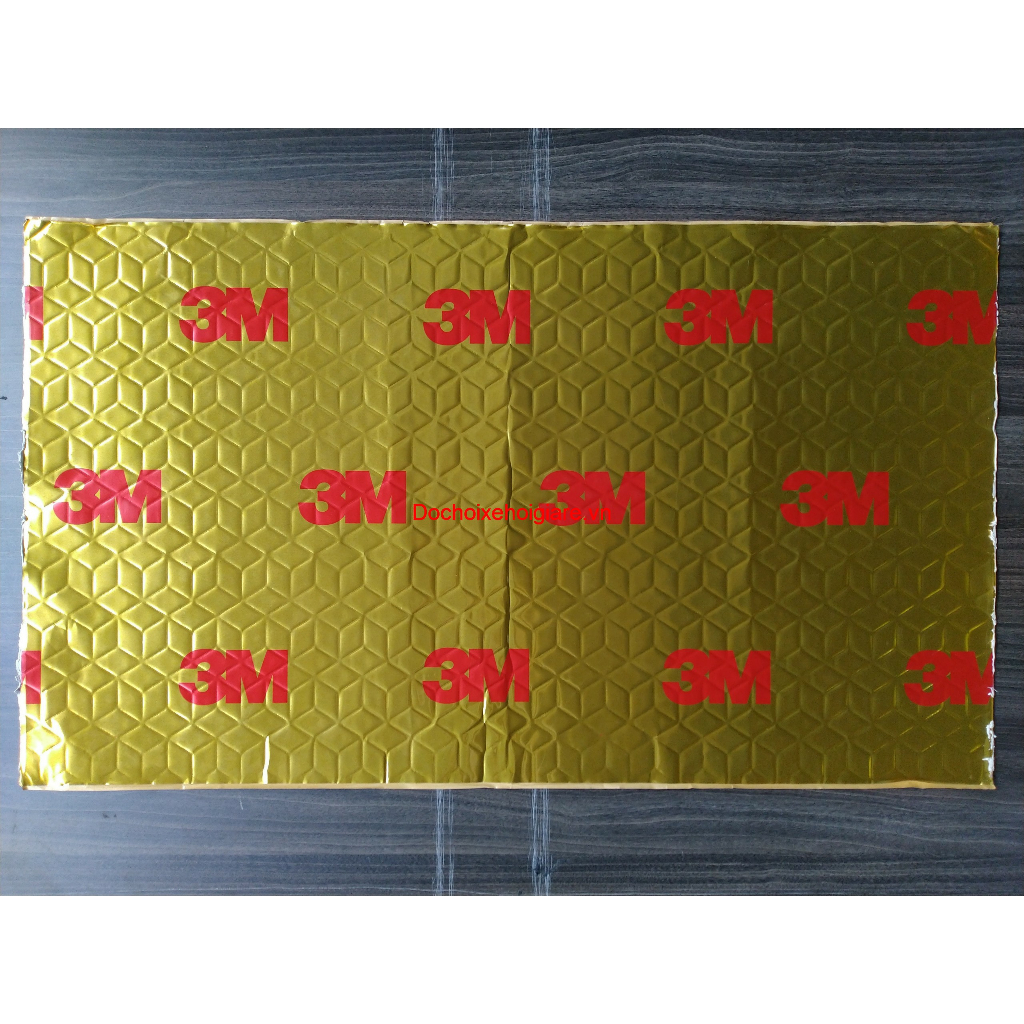 TẤM CÁCH ÂM Ô TÔ 3M VÀNG 2 LỚP. KT 800x470x3mm. Nặng 1600g. Keo Butyl nguyên chất, không mùi, chống cháy, chống nước