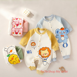 Bodysuit cho bé trần bông mặc mùa đông hàng cao cấp cho bé cho bé Trai bé gái 3-12 tháng SLTB15