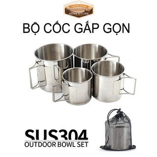 Cốc Lồng, Cốc Inox gọn nhẹ SUS 304 không gỉ mang đi du lịch, dã ngoại, camping tiện lợi - A30