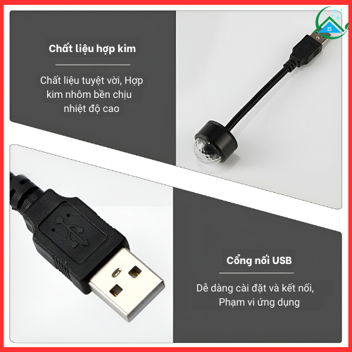 Đèn Led USB chiếu trần SOP MEDIA đèn led mini cảm biến theo nhạc có nhiều màu trang trí ô tô phòng ngủ