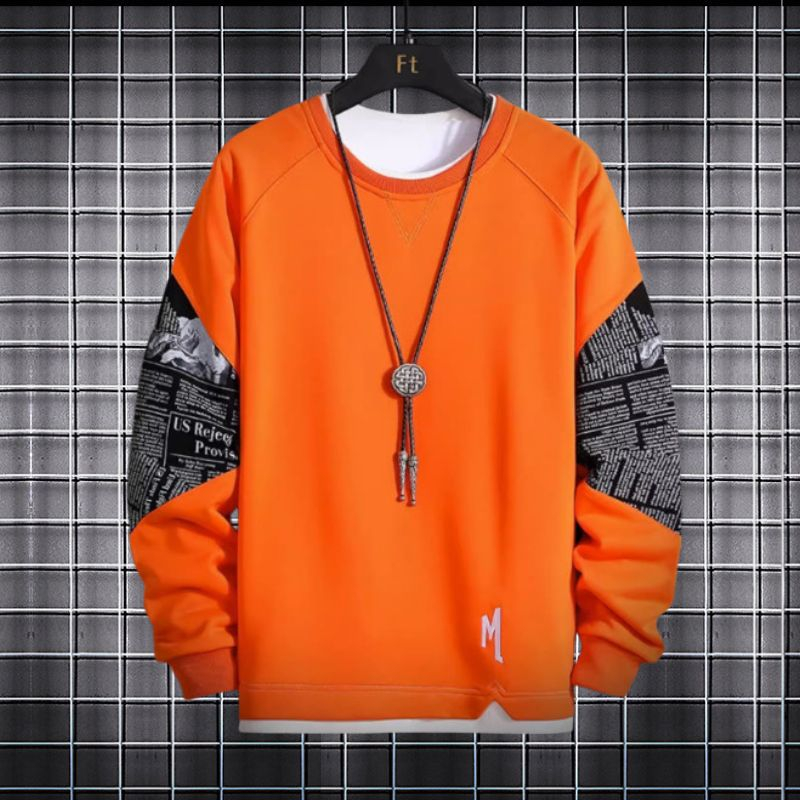 Áo Sweater Nỉ Nam Nữ Dài Tay Unisex Cổ Tròn Khuỷu Tay Phối Họa Tiết Phong Cách Ulzzang Thời Trang Zenkonu TOP NAM 281V2