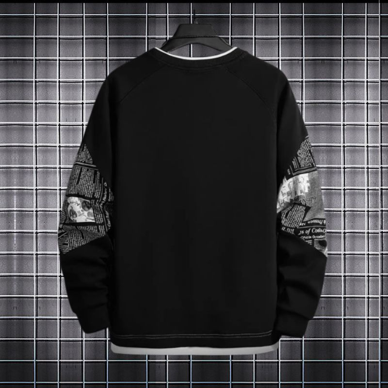 Áo Sweater Nỉ Nam Nữ Dài Tay Unisex Cổ Tròn Khuỷu Tay Phối Họa Tiết Phong Cách Ulzzang Thời Trang Zenkonu TOP NAM 281V2