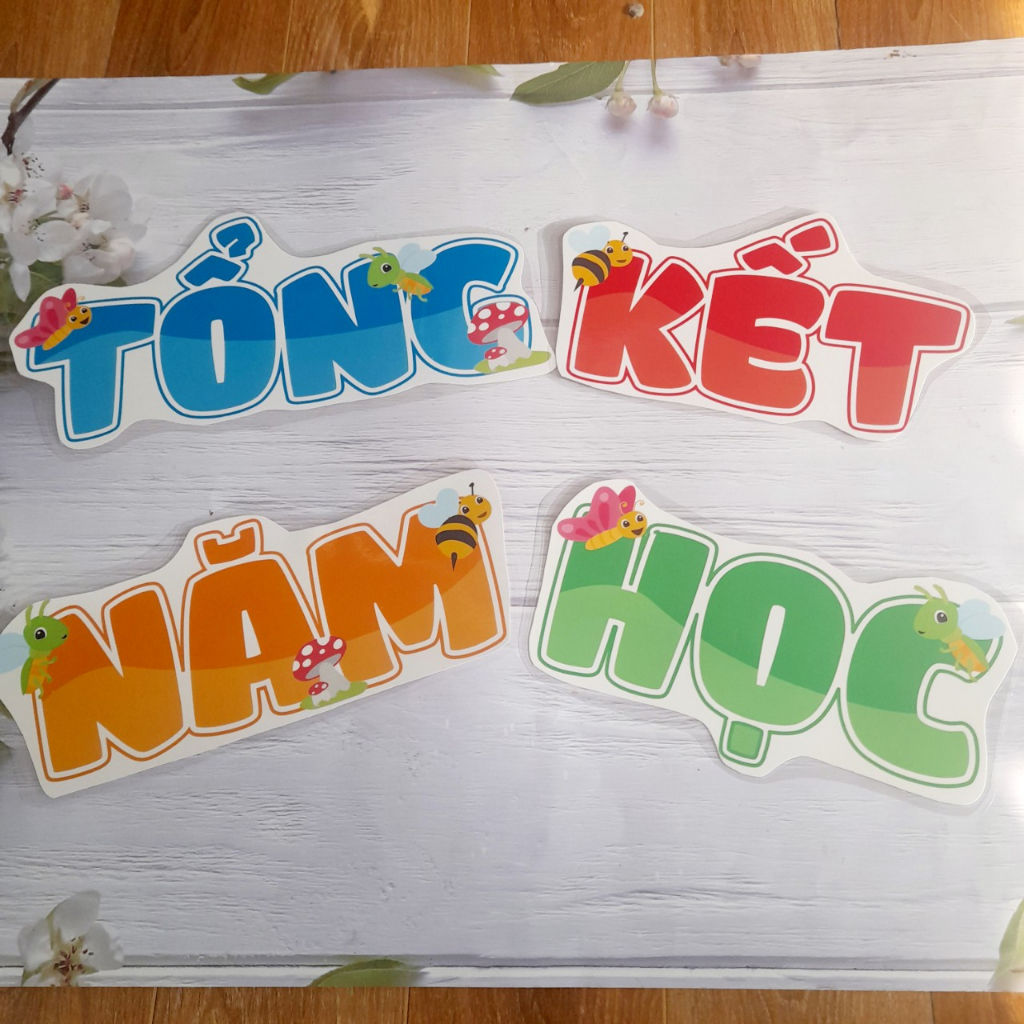 Sét trang trí bảng  chất liệu ép plastic, sẵn nam châm