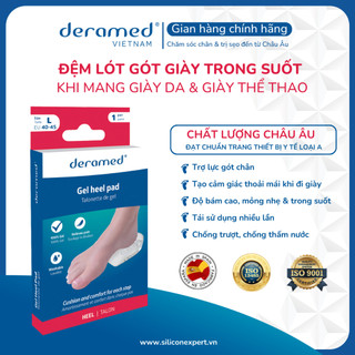 LÓT GÓT GIÀY TRONG SUỐT DERAMED SIÊU ÊM ÁI & CHỐNG ĐAU GÓT CHÂN - 1 CẶP CÓ THỂ TÁI SỬ DỤNG - XUẤT XỨ TÂY BAN NHA