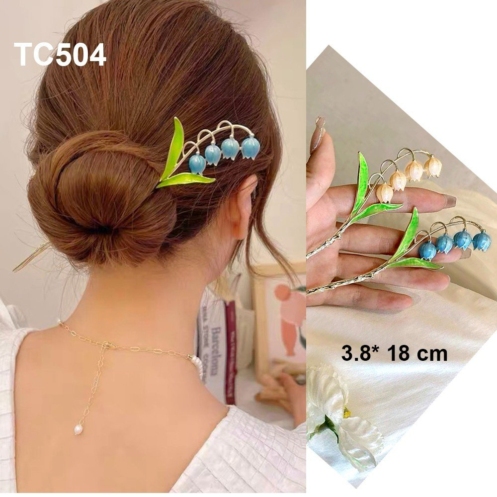 GOTI Trâm Cài Tóc Búi Gọng Kim Loại Hình Hoa Đính Hạt Hạt Thanh Lịch Phong Cách Cổ Trang, Hiện Đại Dành Cho Nữ