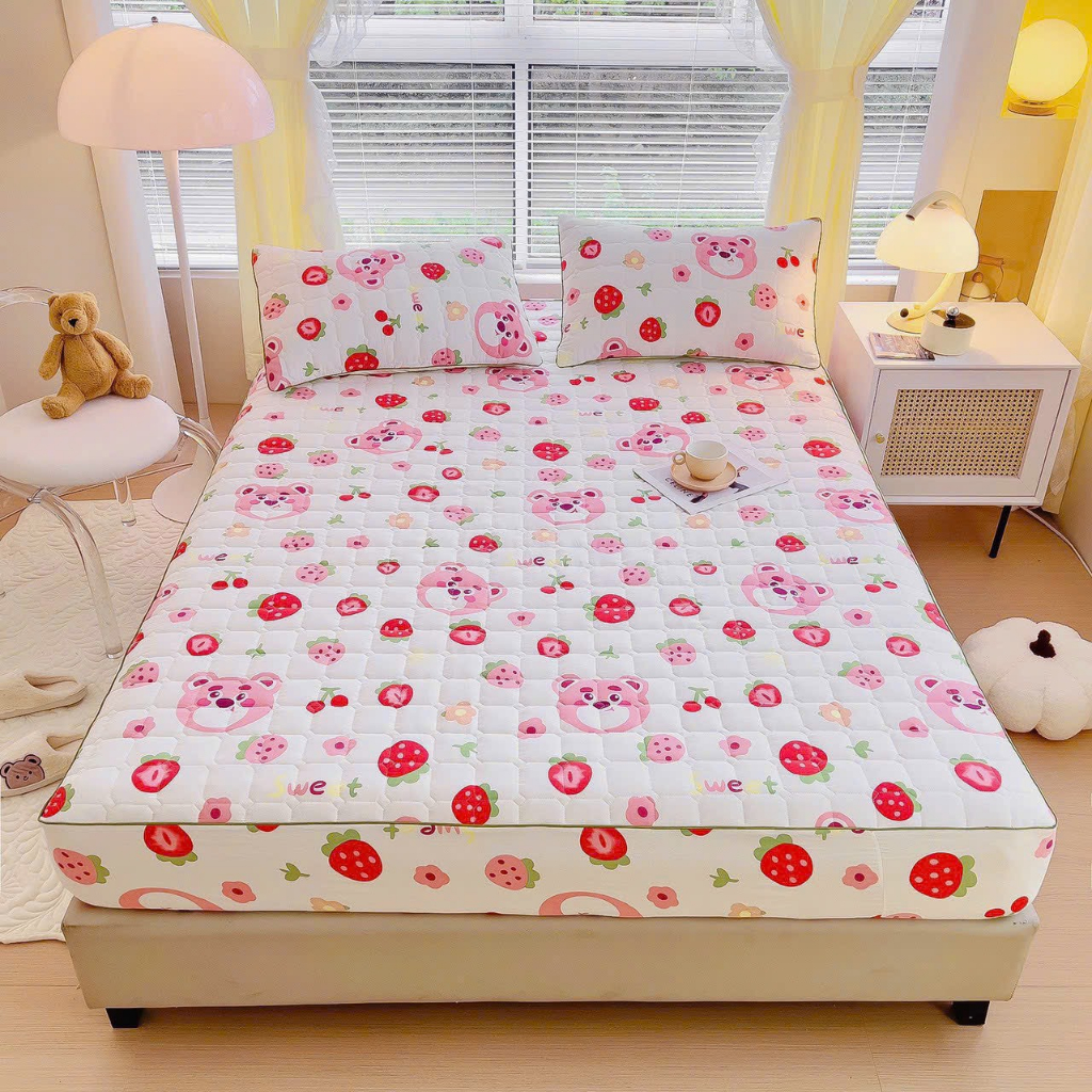 Bộ ga gối đũi xơ đậu nành thoáng mát thấm hút mồ hôi, ga gối trần bông đũi cotton chất liệu mềm mại thoáng khí