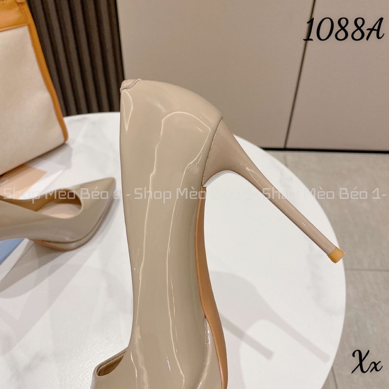 Giày cao gót mũi nhọn đế đúp gót nhọn da bóng basic fullbox hàng quảng châu cao cấp