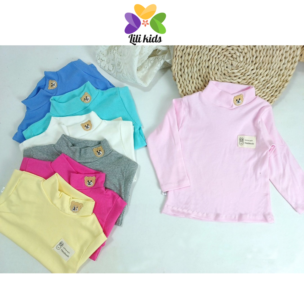 Áo giữ nhiệt cho bé trai bé gái áo len cotton cổ 3 phân cho bé lili.kids AP07