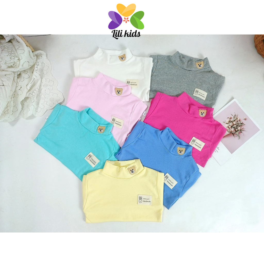 Áo giữ nhiệt cho bé trai bé gái áo len cotton cổ 3 phân cho bé lili.kids AP07