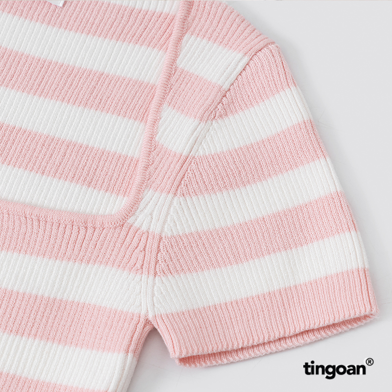 TINGOAN® x SHOPEE - Áo len crop lửng ngắn tay cổ vuông BORA BORA TOP PHIÊN BẢN MỚI NHẤT T10.23