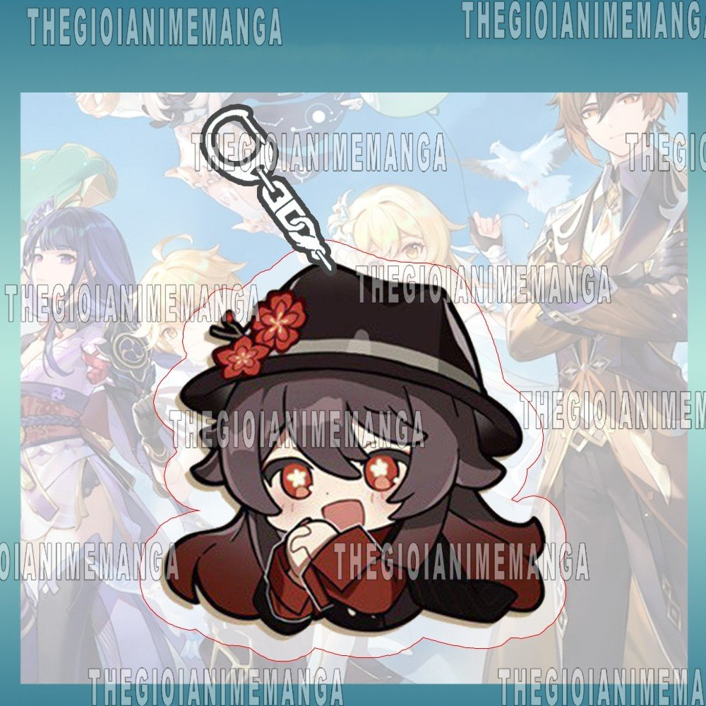 Móc khóa in hình Genshin Impact HUTAO ver CUTE game anime mica trong acrylic xinh xắn tiện lợi