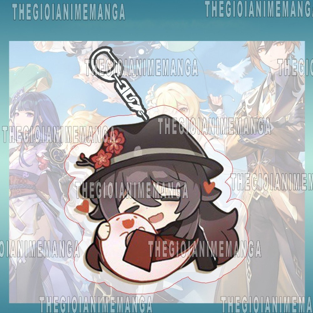 Móc khóa in hình Genshin Impact HUTAO ver CUTE game anime mica trong acrylic xinh xắn tiện lợi