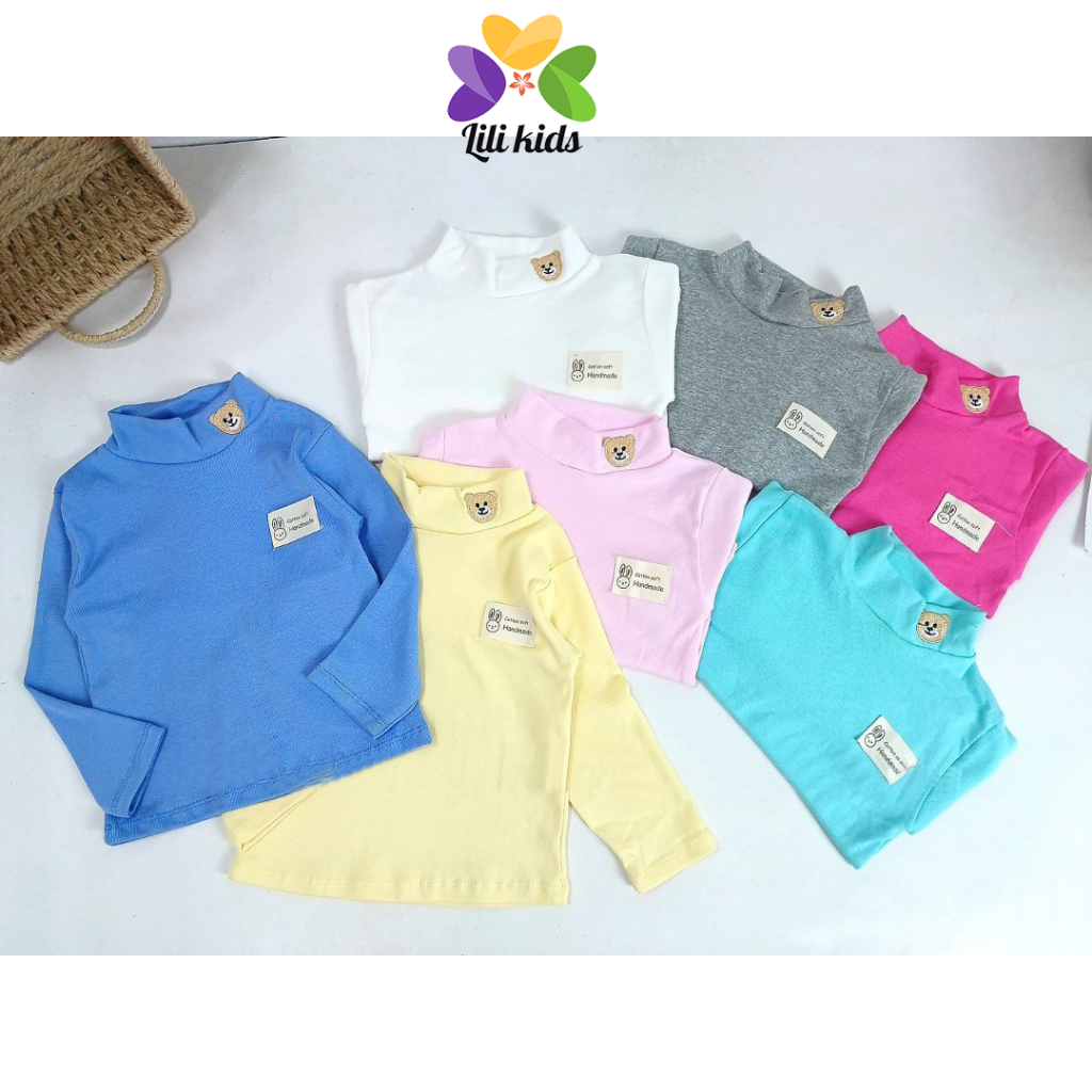 Áo giữ nhiệt cho bé trai bé gái áo len cotton cổ 3 phân cho bé lili.kids AP07