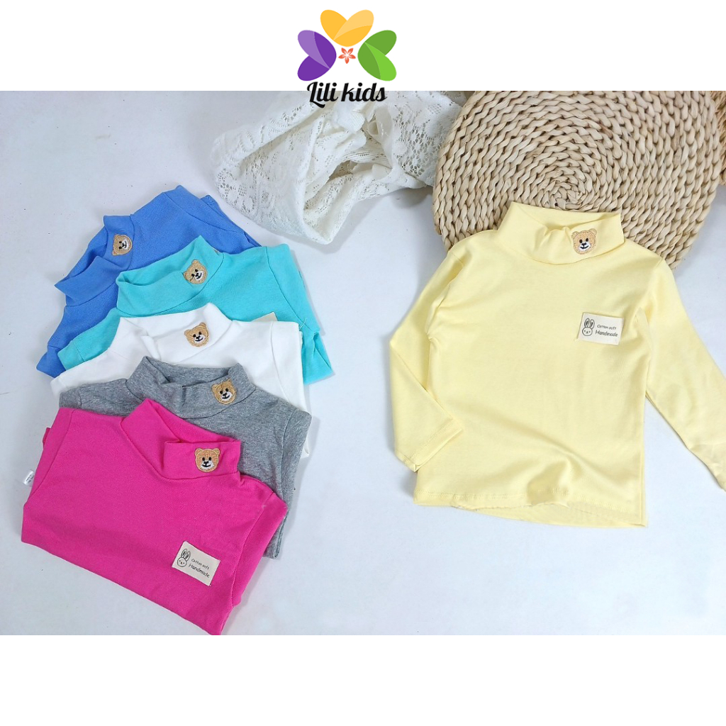 Áo giữ nhiệt cho bé trai bé gái áo len cotton cổ 3 phân cho bé lili.kids AP07