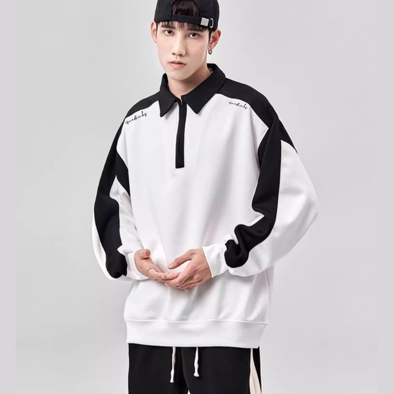 Áo Sweater Polo Nỉ Nam Nữ Dài Tay Unisex Tay Phối Viền Khóa Kéo Cổ Thời Trang Zenkonu TOP NAM 278V3