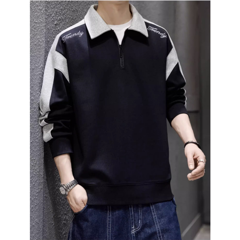 Áo Sweater Polo Nỉ Nam Nữ Dài Tay Unisex Tay Phối Viền Khóa Kéo Cổ Thời Trang Zenkonu TOP NAM 278V3