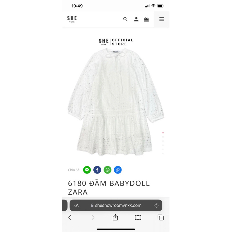 Váy babydoll zara vnxk