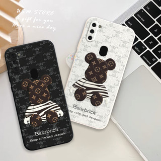 Ốp lưng Samsung  A11 / A20S / A207F, chất TPU, cạnh vuông, hình Gấu Bearbrick