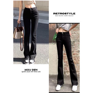 Quần Jean nữ ống loe lưng cao co giãn - Retrostyle