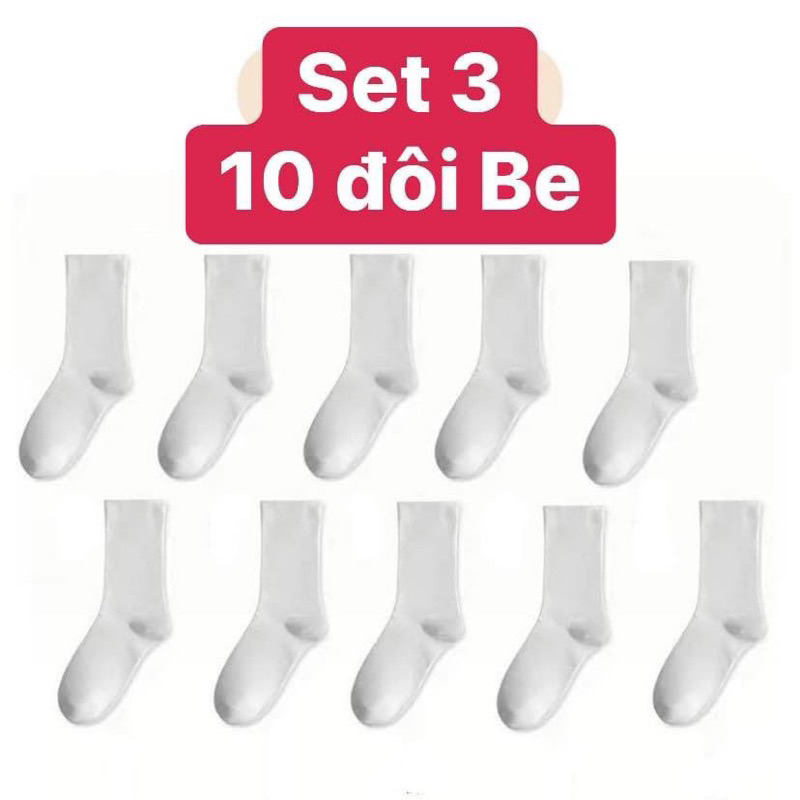 SET 10 ĐÔI TẤT TRƠN ULZZANG SIÊU XINH PHONG CÁCH BASIC