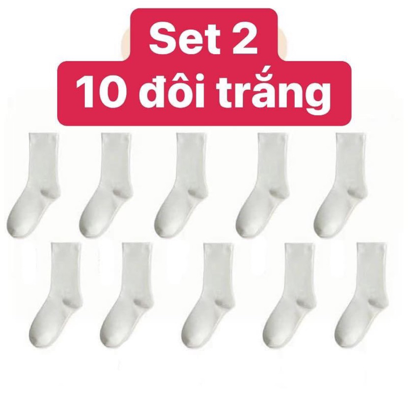 SET 10 ĐÔI TẤT TRƠN ULZZANG SIÊU XINH PHONG CÁCH BASIC