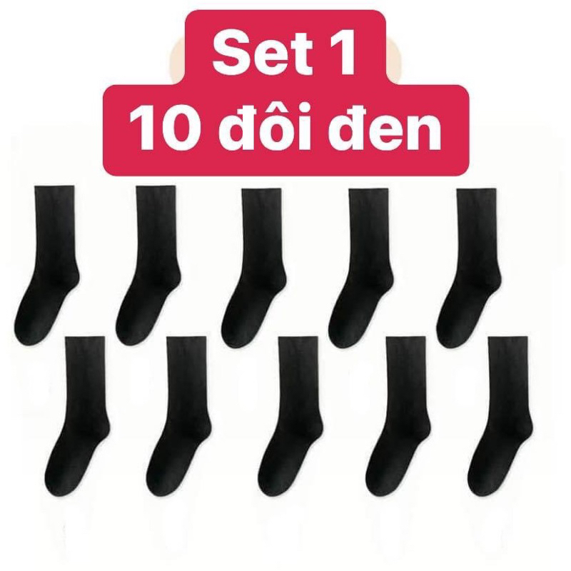 SET 10 ĐÔI TẤT TRƠN ULZZANG SIÊU XINH PHONG CÁCH BASIC