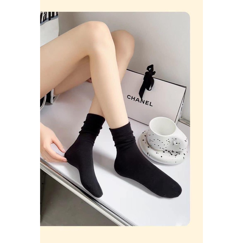SET 10 ĐÔI TẤT TRƠN ULZZANG SIÊU XINH PHONG CÁCH BASIC