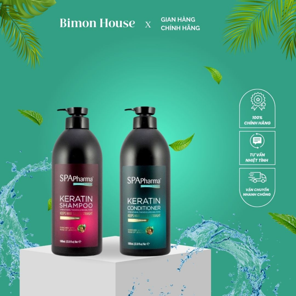 Set gội xả Spa Pharma Keratin chuẩn Salon 1000mlx2