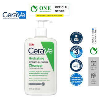 Sữa rửa mặt tẩy trang cerave hydrating cream to foam cleanser 355ml, 473ml