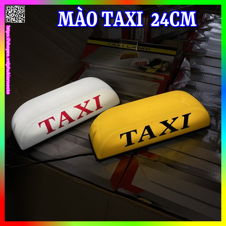 Mào Taxi ô tô 24cm đế nam châm toàn dải có đèn