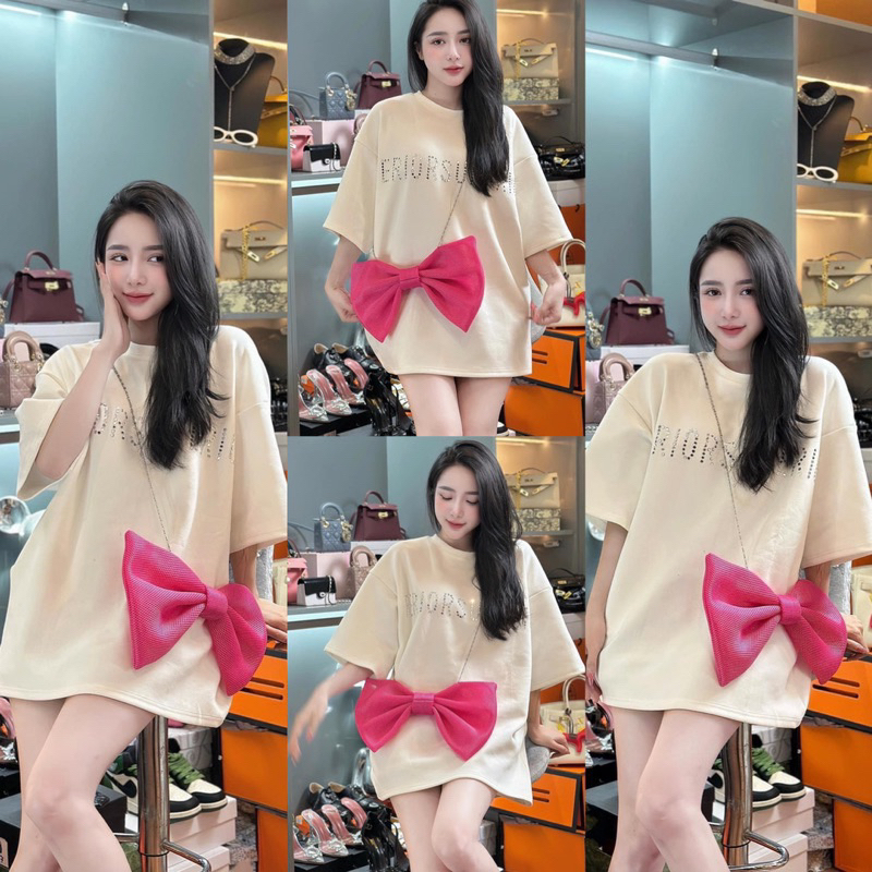 Áo phông nữ quảng châu xịn chữ đá to siêu hot ảnh video shop chụp thật